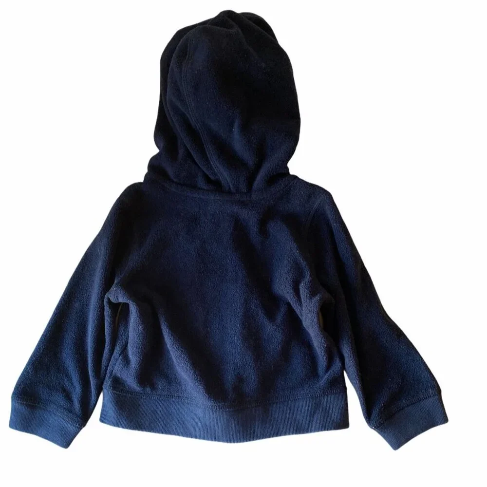 Baby Gap Toddler Girls Full-Zip Hoodie Size 18-24M Navy With Pink & White Accent